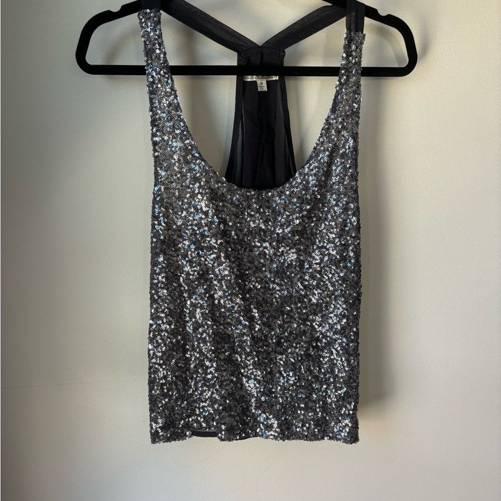 Sequin Silver Tank Top